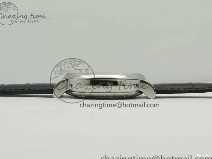 MIROTIME 0129 Snug Portofino IW391022 SS ZK 1:1 Best Edition White Dial Gold Markers On Black Leather Strap A 7130